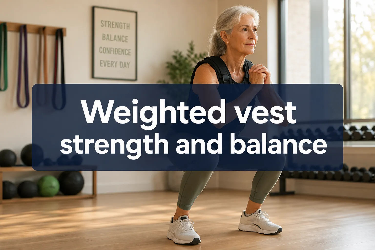 Weighted vest strength and balance routines for adults 60+